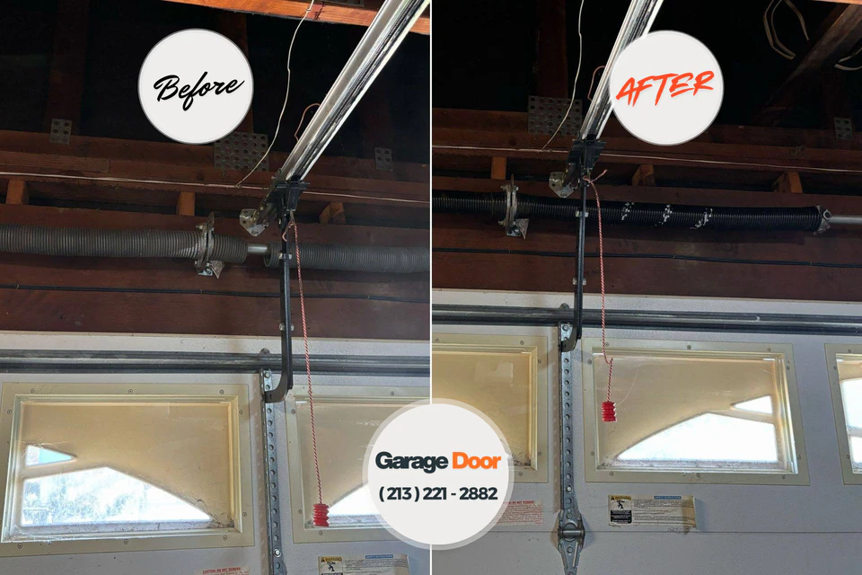 Before and after: garage door repair Westgate, FL